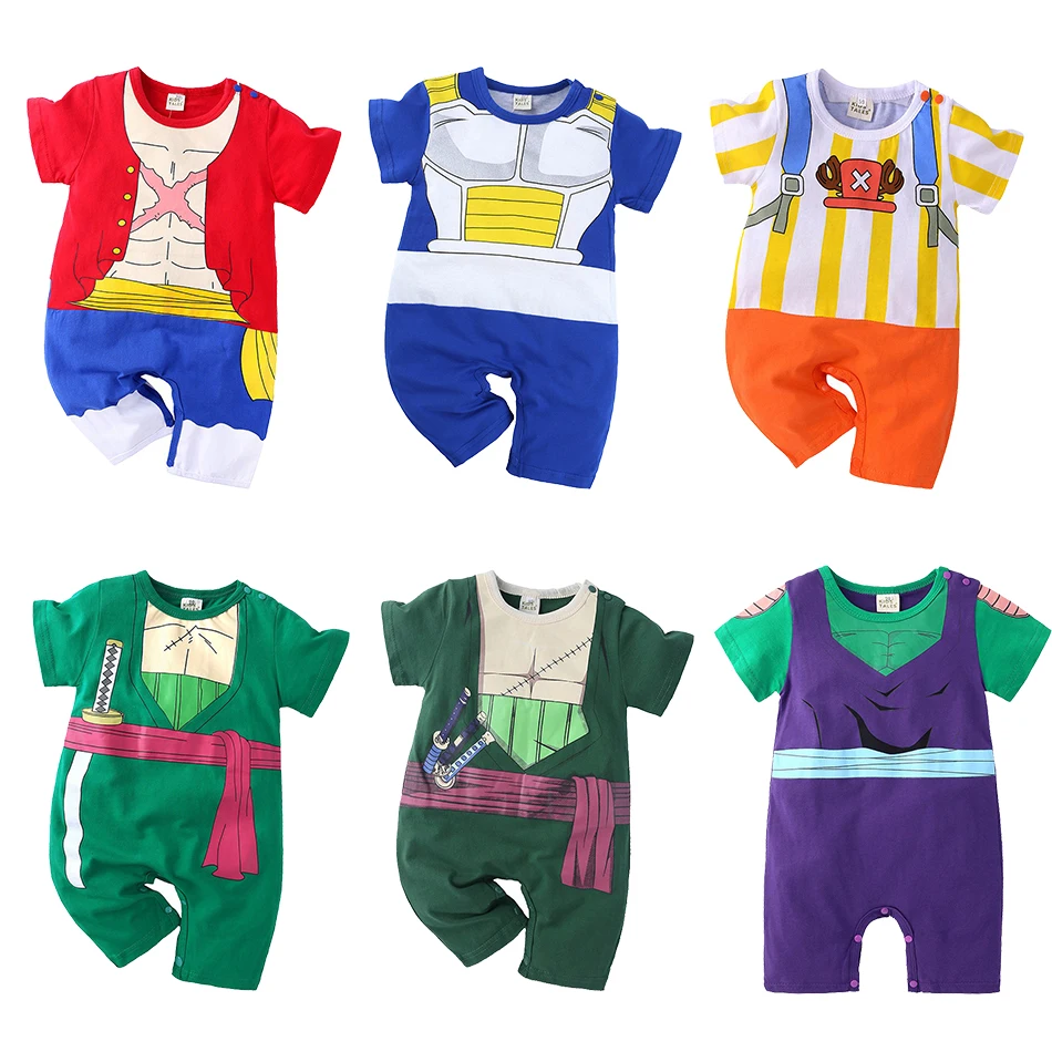 0-2 Tahun Kartun Anak-anak Satu Potong Bayi Bermain Peran Baju Monyet Lengan Pendek Anak-anak Pakaian Katun Pakaian Bayi Perempuan dan Laki-laki
