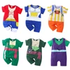 0-2 Years Old Children's Cartoon One-piece Baby Role Play Short-sleeved Romper Kids Cotton Clothes Baby Girl and Boy Clothes 1