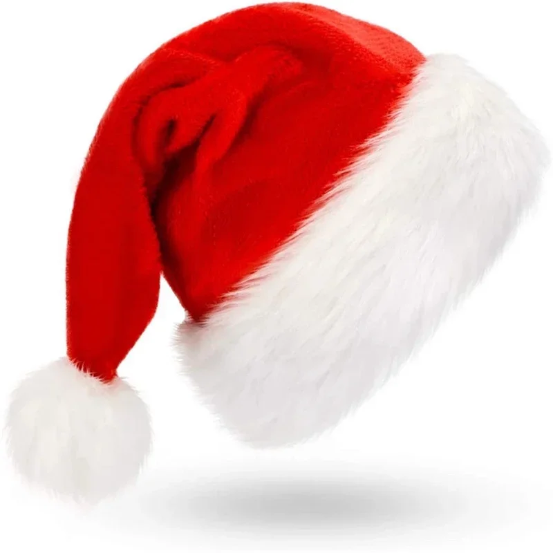 New Year Plush Christmas Hat Adult Children Christmas Decoration Santa Claus Gift Warm Winter Hat Decoration