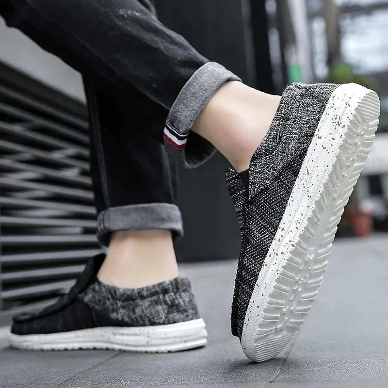 Shoes for Men 2023 High Quality Slip on Casual Sneakers Spring and Autumn Round Toe Mixed Colors Low-heeled Daily Men's Shoes