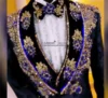 Luxury Two-tone diamond design Men Suits Shawl Lapel Groom Tuxedos 3Pieces Wedding Prom Blazers Customized trajes para hombre 3