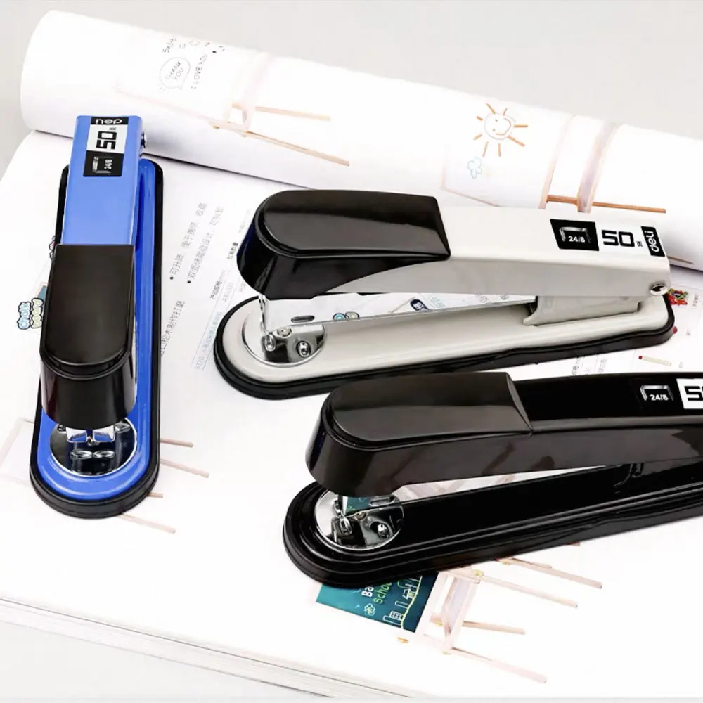 Large thickened office stapler can bind 50 pages and comes with a box of 24/6 universal staplers for home use - 2