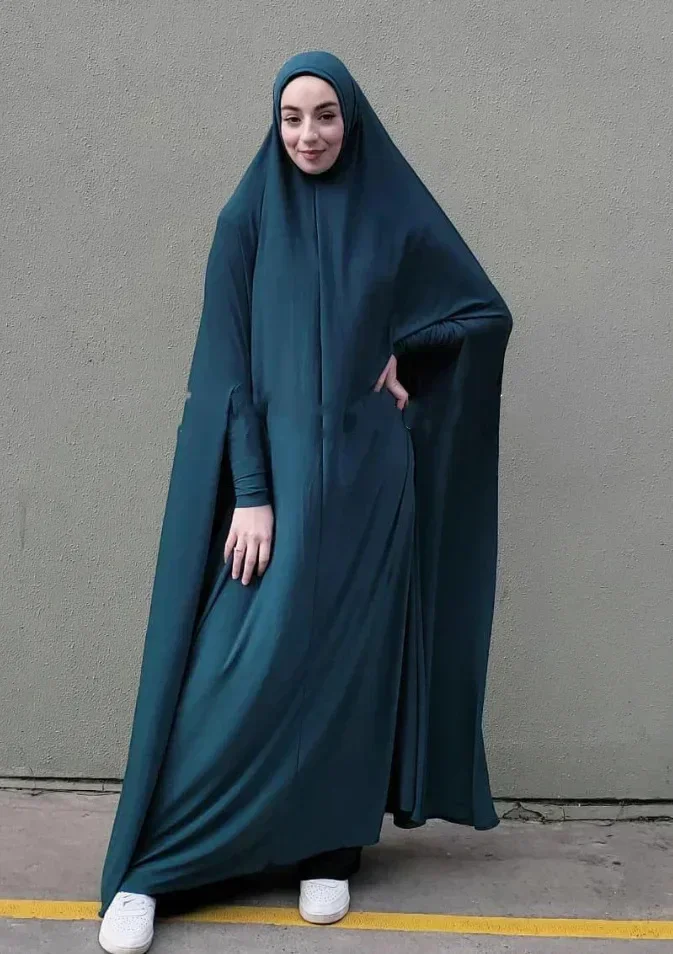 One Piece Jilbab Long Khimar Hooded Abaya Ramadan Eid Muslim Women Integrated Veil Hijab Prayer Dress Dubai Turkey Islamic Niqab