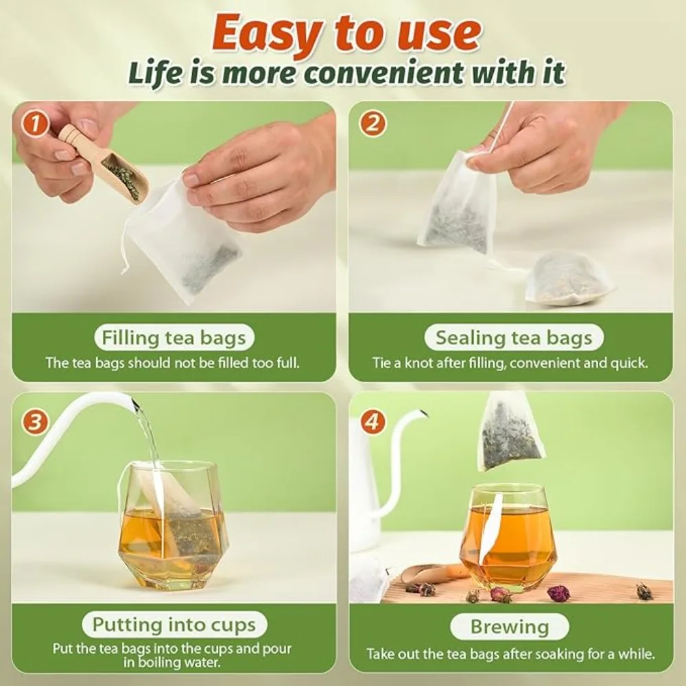 Disposable Non-woven Drawstring Filter Bags For Loose Herb Tea_voghion.com