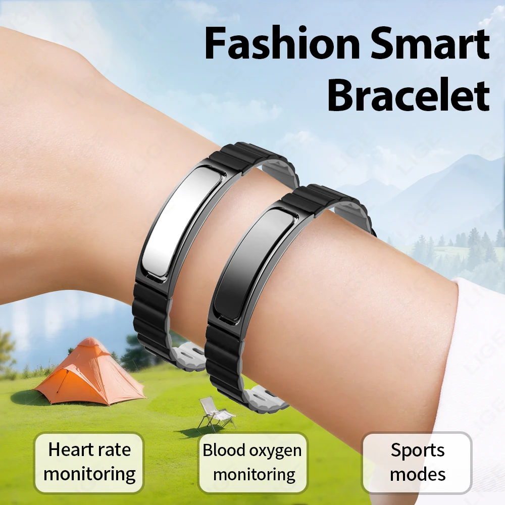 LIGE New Sport Fitness Tracker Smart Band Bracelet Heart Rate Blood Oxygen Sleep Monitor Step Counting No Screen Smartwatch Band
