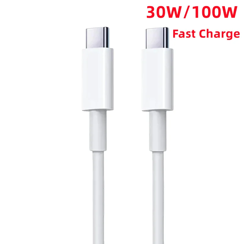 0.2m 1m 2m 3m 30W 100W USB-C para C PD Cabo de carga rápida para Apple iPhone 17 16 15 Pro Max iPad Samsung HUAWEI Tipo C Linha rápida