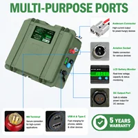 Batterie LiFePO4 12V 150Ah 100Ah 50Ah pour pêche, kayak, bateau, moteur de pêche au lancer, LFP IP65, Bluetooth, BMS, batterie au lithium portable 24V 2
