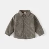 2025 Autumn Children Boy 1-6 Years Corduroy Shirt Soft Fashion Long Sleeve Overshirt Causal Soft Ripple Pattern Kid Boy Shirts 1