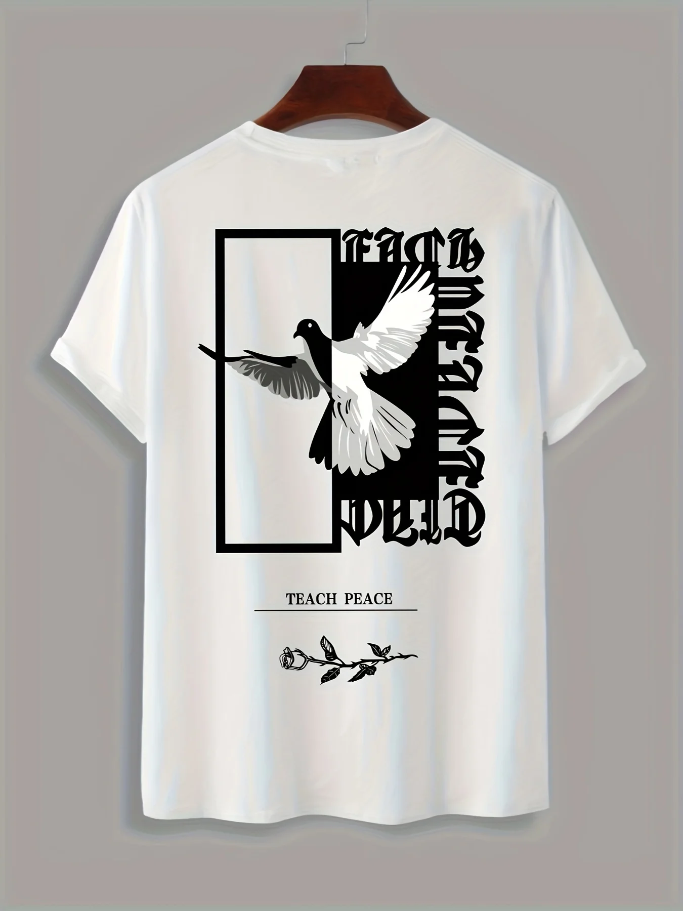 Stilvolles Herren-Hemd aus 100 % Baumwolle mit Pinguin-Muster, lässiges, atmungsaktives, kurzärmliges T-Shirt mit Rundhalsausschnitt zum Aufhängen auf der City Walk Street