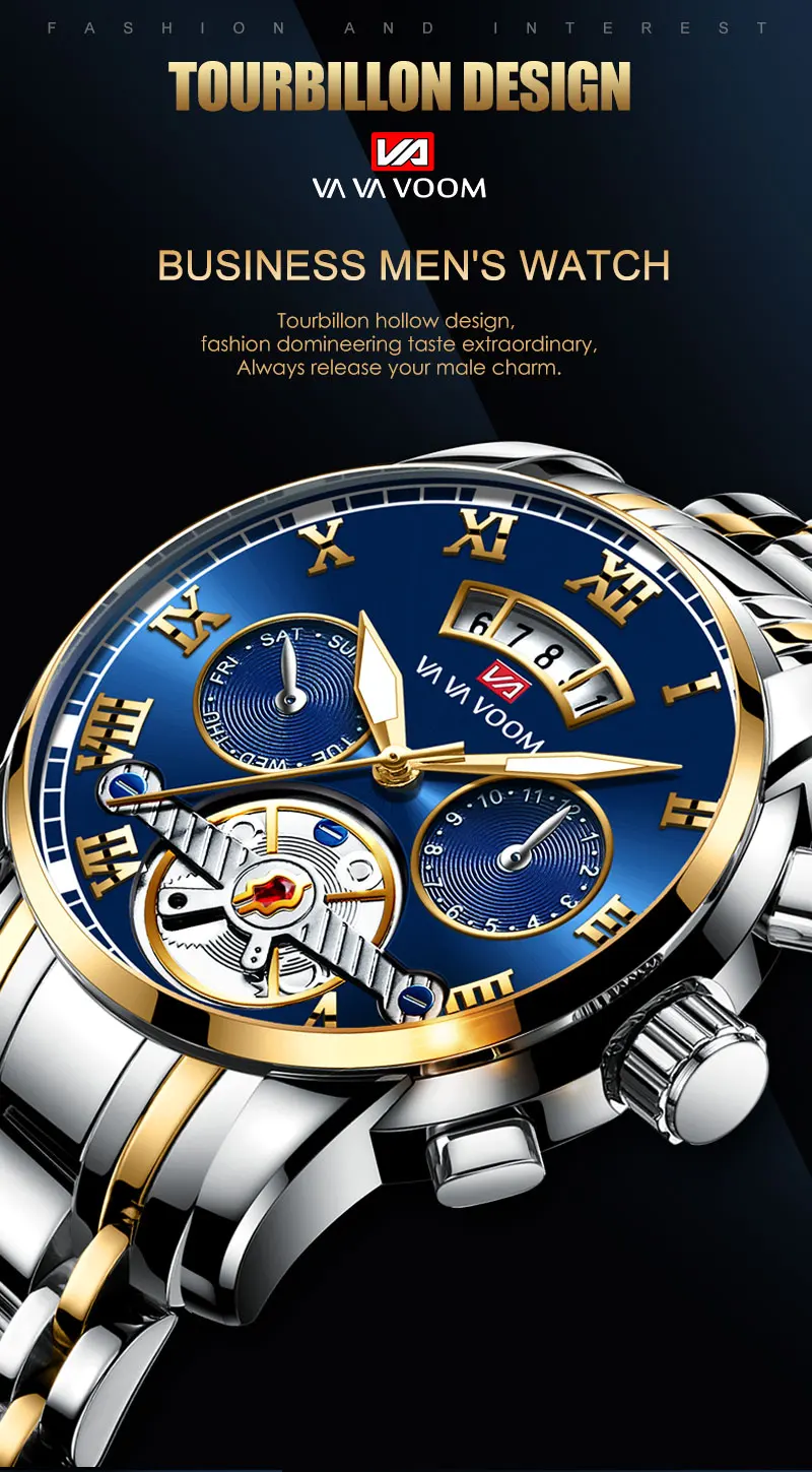 Brand Men Watch Original Pilot Series Simulation Tourbillon 41mm Stainless Steel Quartz Movement Casual Sports Watch_voghion.com