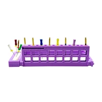 1 pièce Support de rangement pour lime endodontique dentaire avec éponge de nettoyage, autoclavable, organisateur de lime pour canal radiculaire dentaire, 16 trous 3