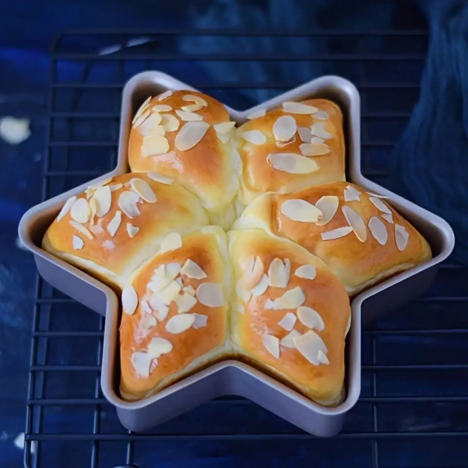 1pc シャンパンゴールド星型ケーキパン型ベーキング六角 3D ノン