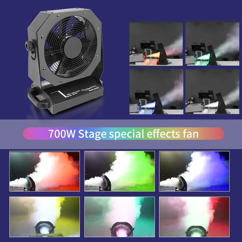 Ventilatore da Palco Professionale 700W con Velocità Variabile e Telecomando, Macchina per Atmosfera da Palco, Attrezzatura per DJ e Discoteca - immagine 4