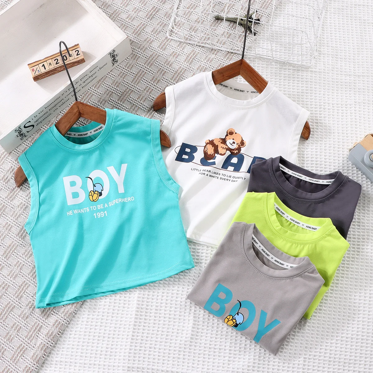

Summer New Boy's T-shirt Child Sleeveless Children Sports Vest