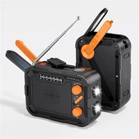 Hand Crank Solar Power Bank DC 5.0 Type C Input for iPhone 16 15 Samsung Powerbank with FM/AM Radio Flashlight Portable Charger 1