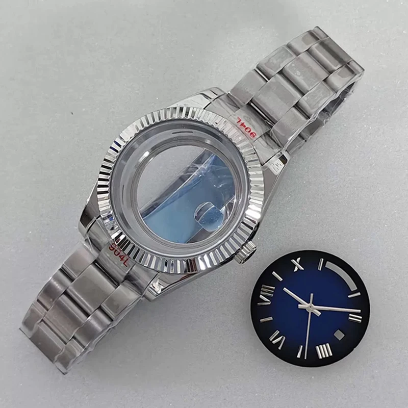 316L Edelstahl 41 mm Silber klassisches Uhrengehäuse + Oyster-Armband + Zifferblatt + Zeiger 28,5 mm Zifferblatt wasserdichte Passform 8285 Uhrwerk – Detail 3