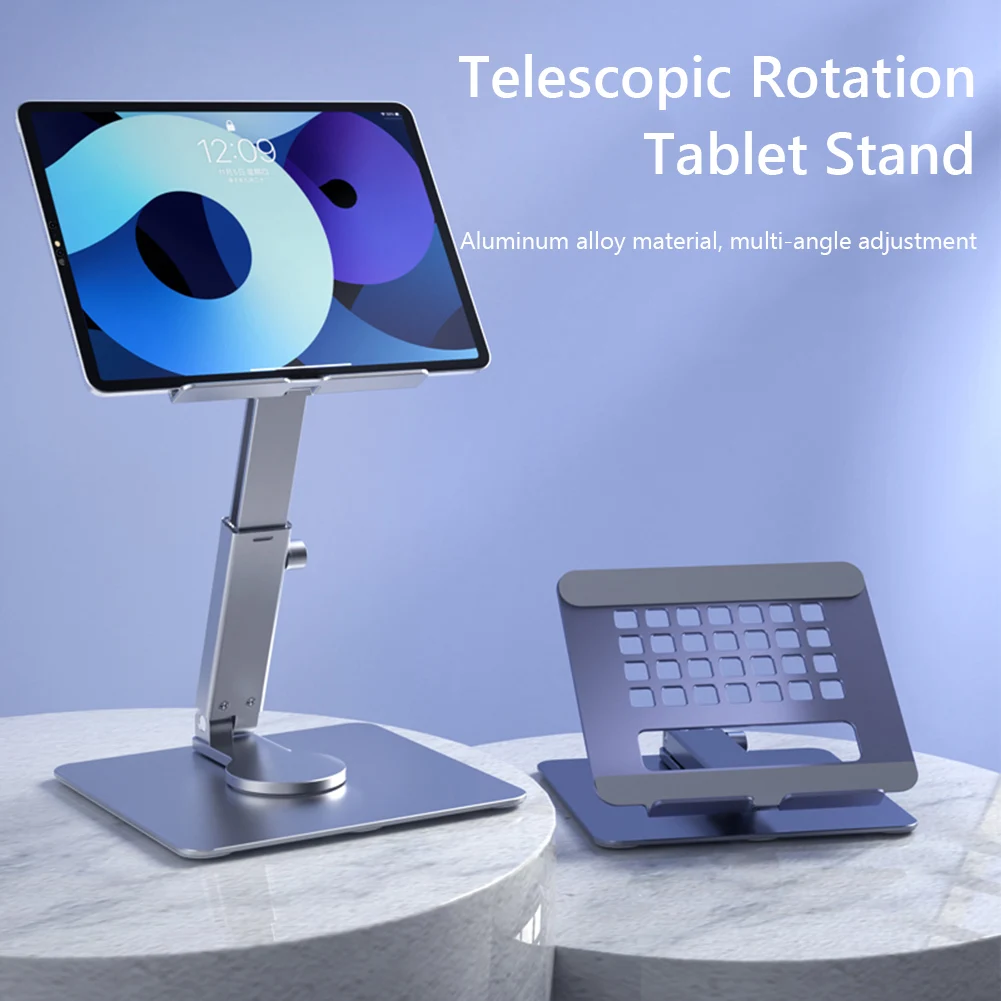 

Aluminum H06 Tablet Stand Desk Riser 360° Rotation Multi-Angle Height Adjustable Foldable Holder Dock For Xiaomi iPad Tablet Lap