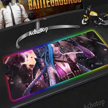 

RGB Mouse Pad Gamer Arcane Desk Mat Large Mousepad Gamer Accessories PC Computer Keyboard Desk Pad ALeague of Legends Jinx CSGO
