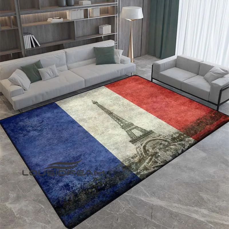 

3d Printed Eiffel Tower Vintage Furry Rug for Home Living Room Rug, Suitable for Bedroom Kitchen Mat, Balcony Door Mat Soft Rug