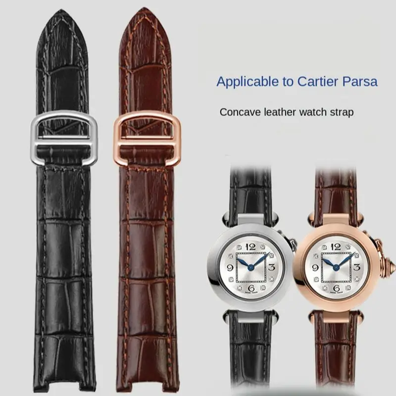 Cinturino Per Orologio In Vera Pelle Per Cartier Pasha W31074M7 Wspa0012 Wj120251 W3108555 Cinturino Per Cinturino Con Interfaccia Concava 20*12Mm
