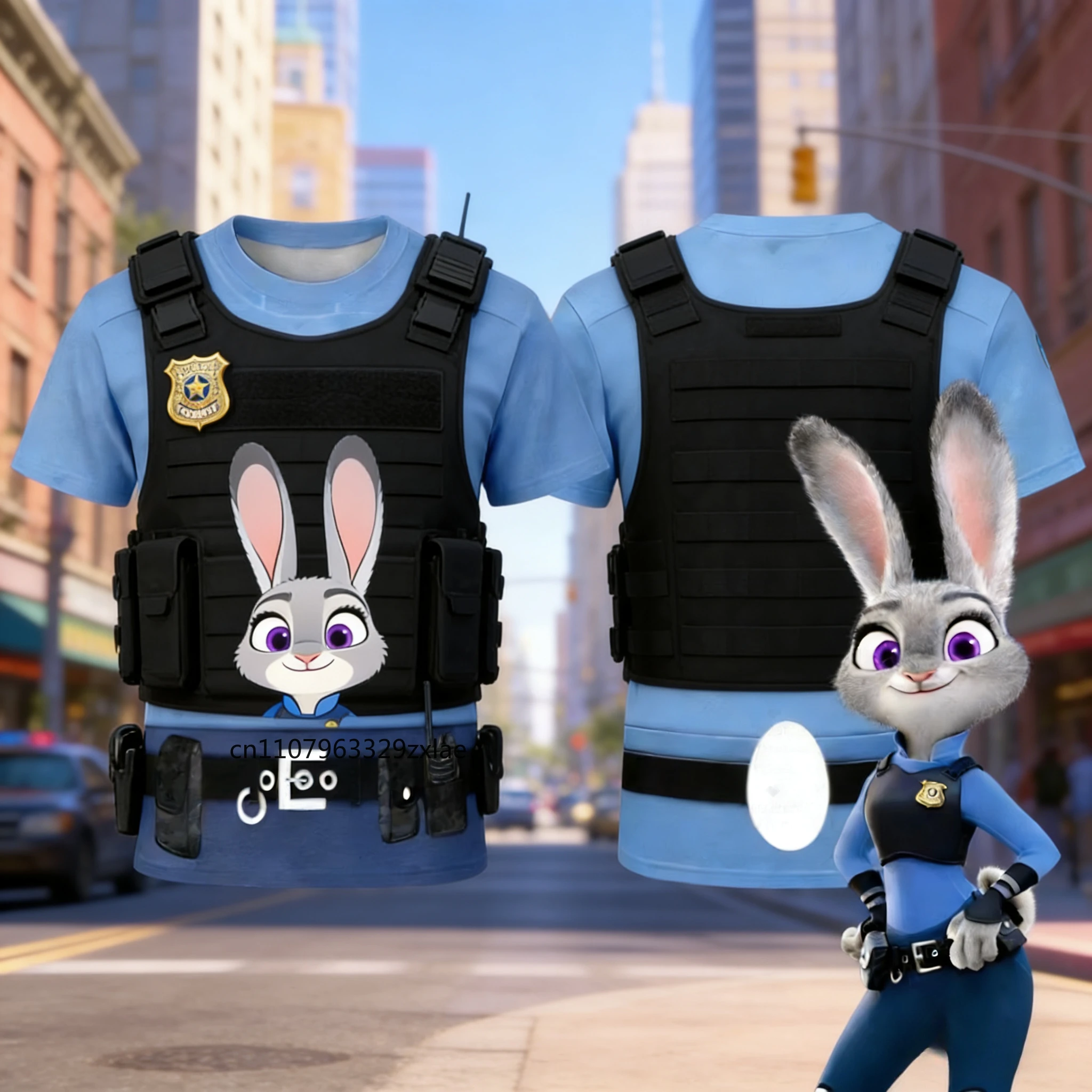 T-shirt Zootopia Judy Hopps Police - Vêtement Fan Art