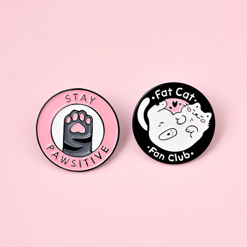 Enamel Pins Cats Club Cat Planet Moon Cafe Paw Kitten Brooches Lapel