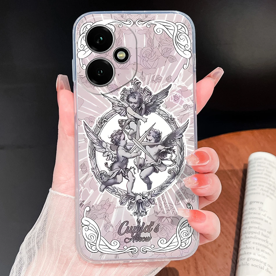 Cupid-Angel Soft Clear Silicone Anti-Drop Phone Case - Slim Protective Back Cover