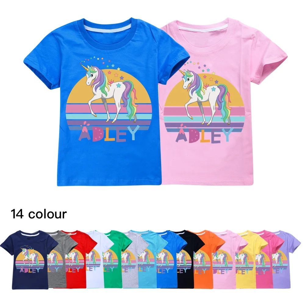 

New Fashion A for Adley Kids T-Shirt Boys Girls Funny Clothes Children's Anime Costume Summer Tops Baby Kids T shirts Tee 2-16Y