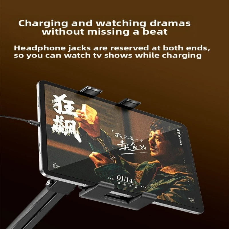 Adjustable Height Tablet Stand Screen Portable Monitor Desk Mount Aluminum Long Rotating Arm for iPad