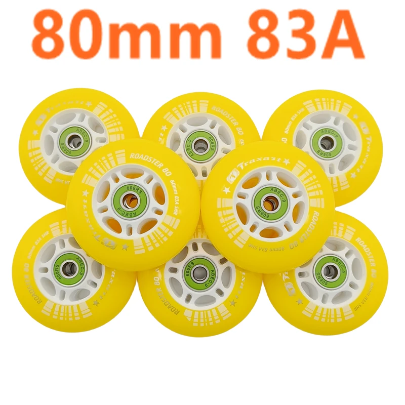 

Free shipping inline skate wheel roadster 80 mm 83a SHR 80x24 mm yellow wheel white wheel