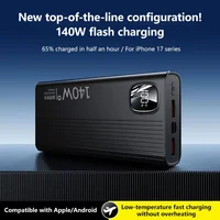 Lenovo 500000mAh 140W PowerBank Super Fast Charge Chargeur de batterie externe portable avec affichage LED pour iPhone 5