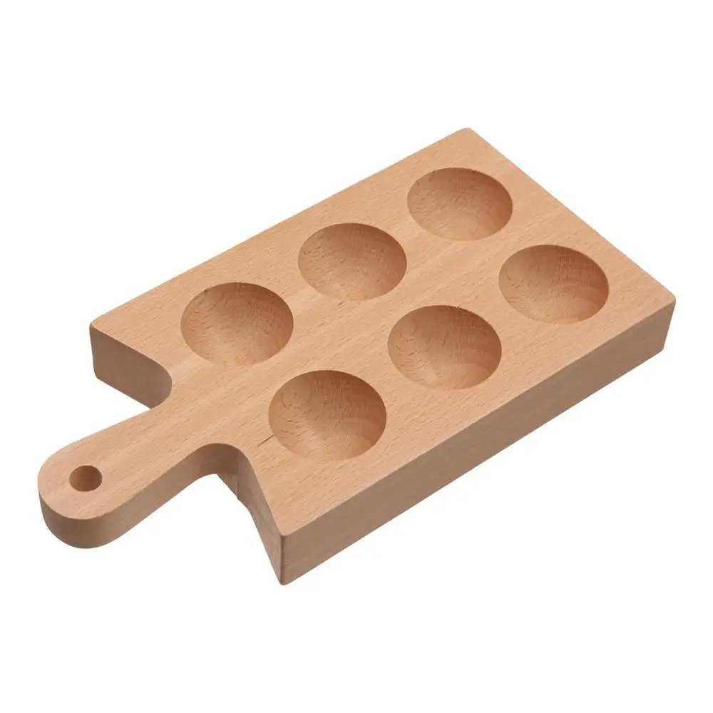 Multipurpose Handle Wood Egg Holder 4/6 Grids Double Row Wood Egg Tray Durable Hanging Hole Egg Keeper Countertop 5