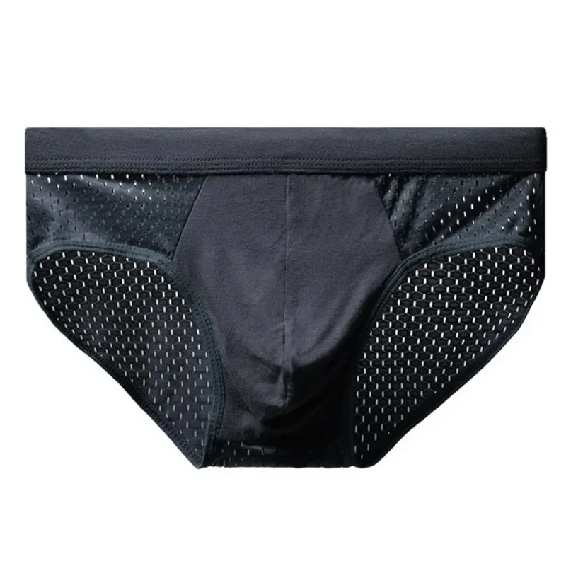Men's Ice Silk Mesh Briefs Plus Size Xxxl Polyester Hip Lift Breathable Sexy Panties Mens Lingerie Panties