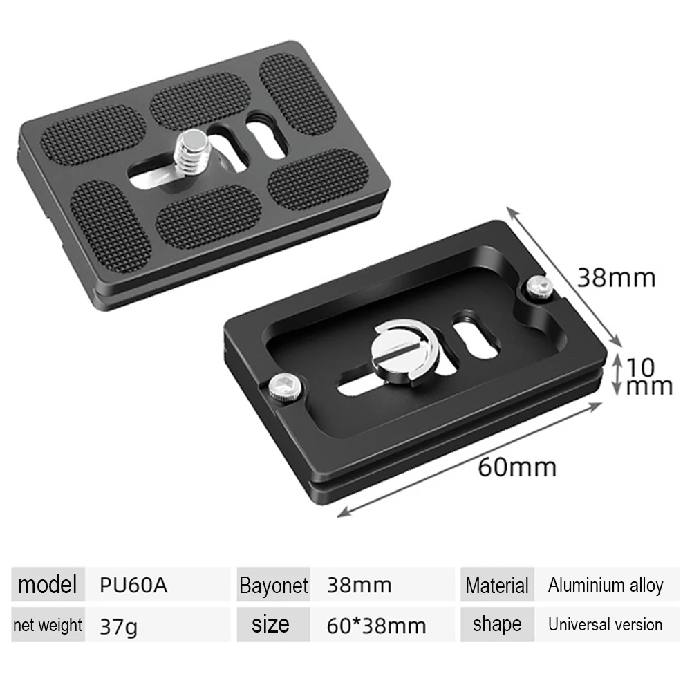 Camera Tripod Adapter Universal Metal Quick Release Plate