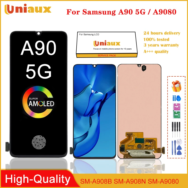 

6.7"Original AMOLED For Samsung Galaxy A90 5G A908 A908N A9080 LCD Display Touch Screen Digitizer For Galaxy A90 LCD Replacement