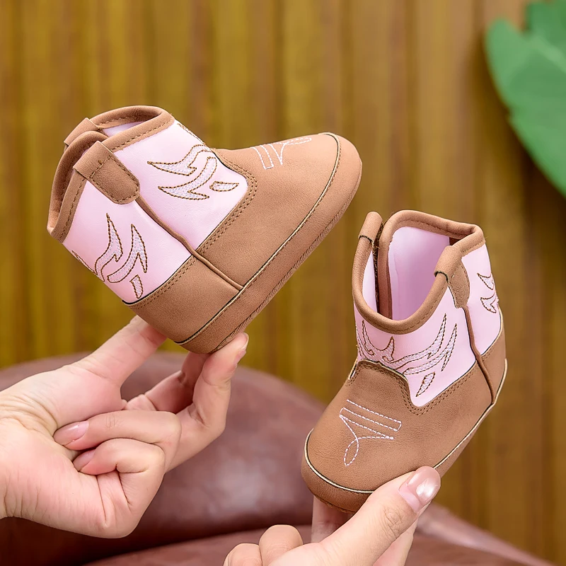 Spring, Autumn, and Winter Boots for 0-1 Year Old Boys and Girls, Casual and Fashionable Soft-Soled High-Top Baby Shoes with Side Velcro, Suitable for Daily Indoor and Outdoor Activities, Toddler Shoe - 5
