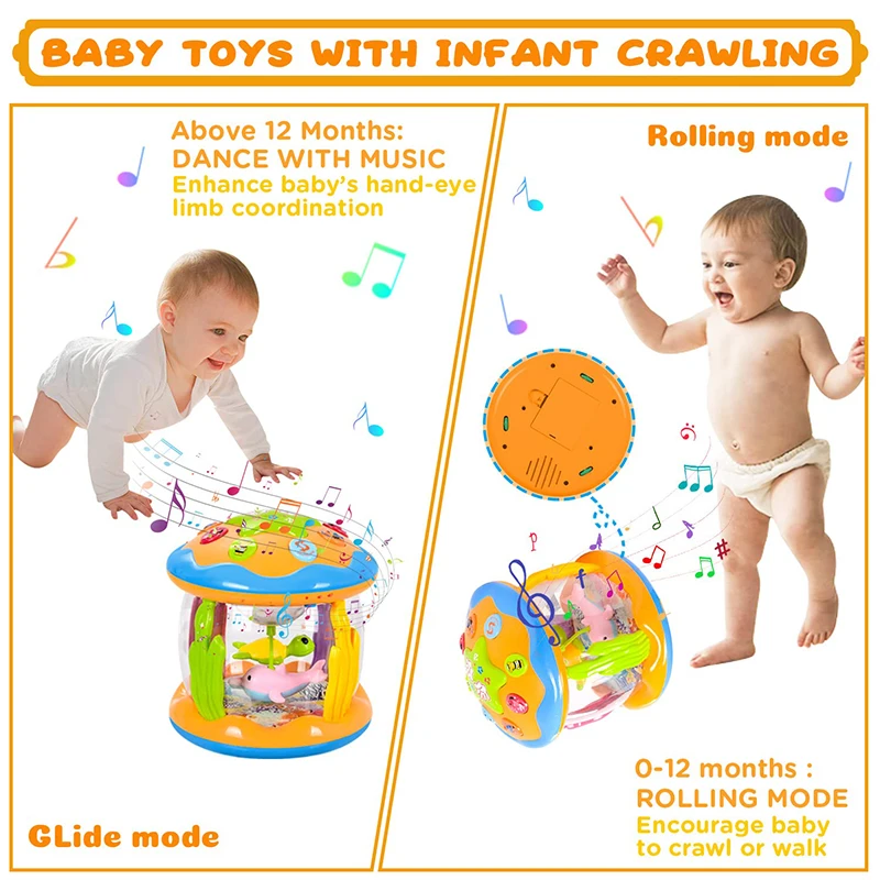 Acheter Jouets pour bébé 4 en 1, projecteur Musical océan rotatif