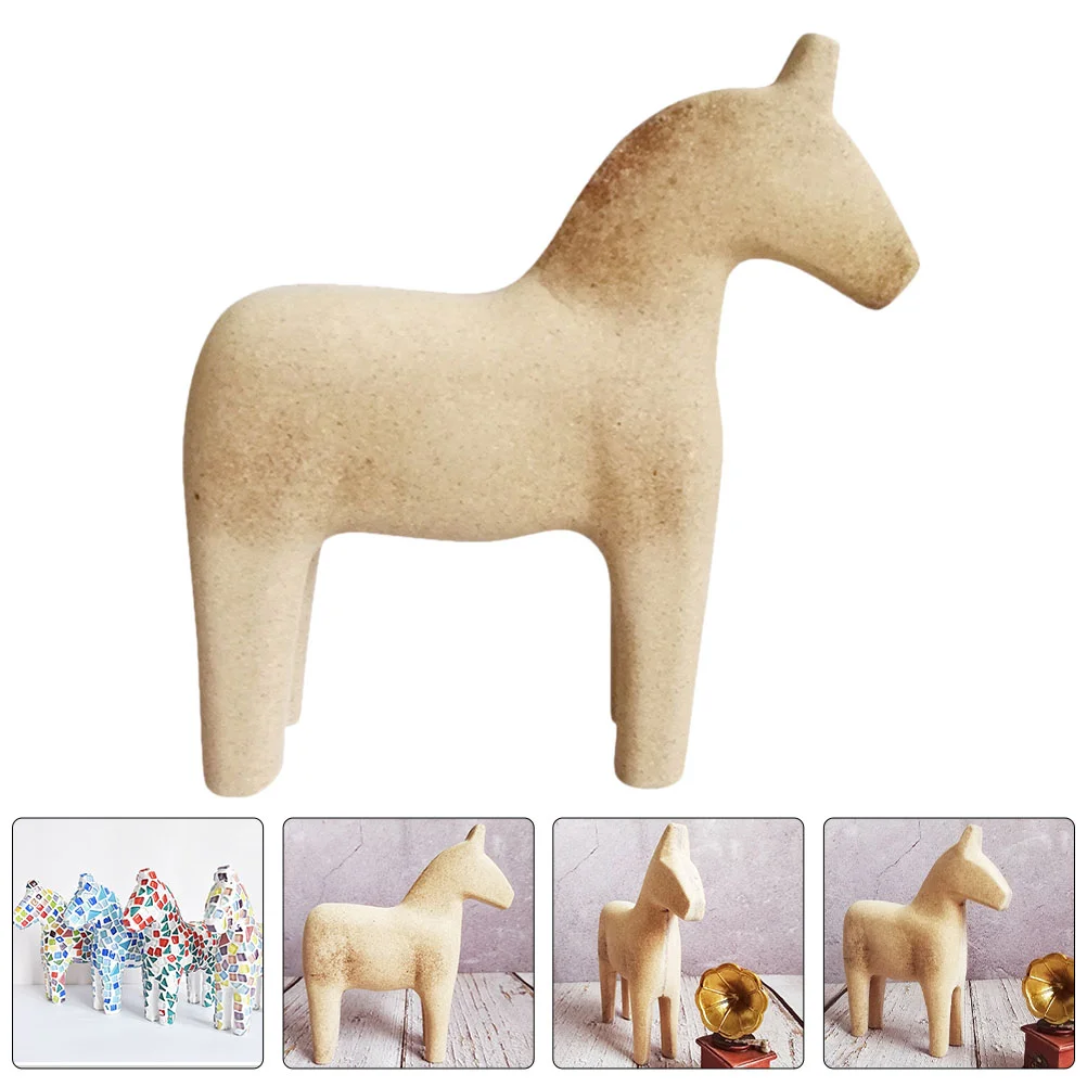 

Trojan Horse Table Top Decor DIY Desktop Ornament Manual Wood Statue Ornaments Wooden Figures Baby Kids Toy