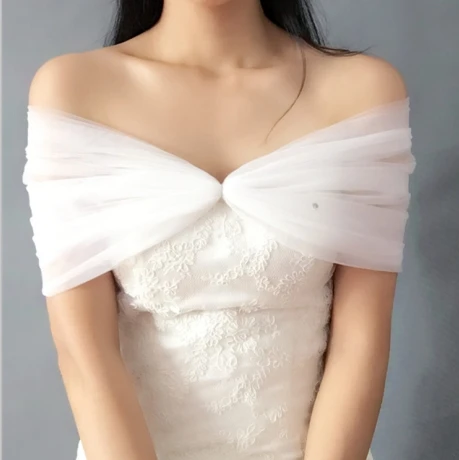 Wedding Accessories Lace Adjustable Bride Shrugs Off The Shoulder V-neck Wedding Top Circumference Custom Made Shrugs Customized - 4