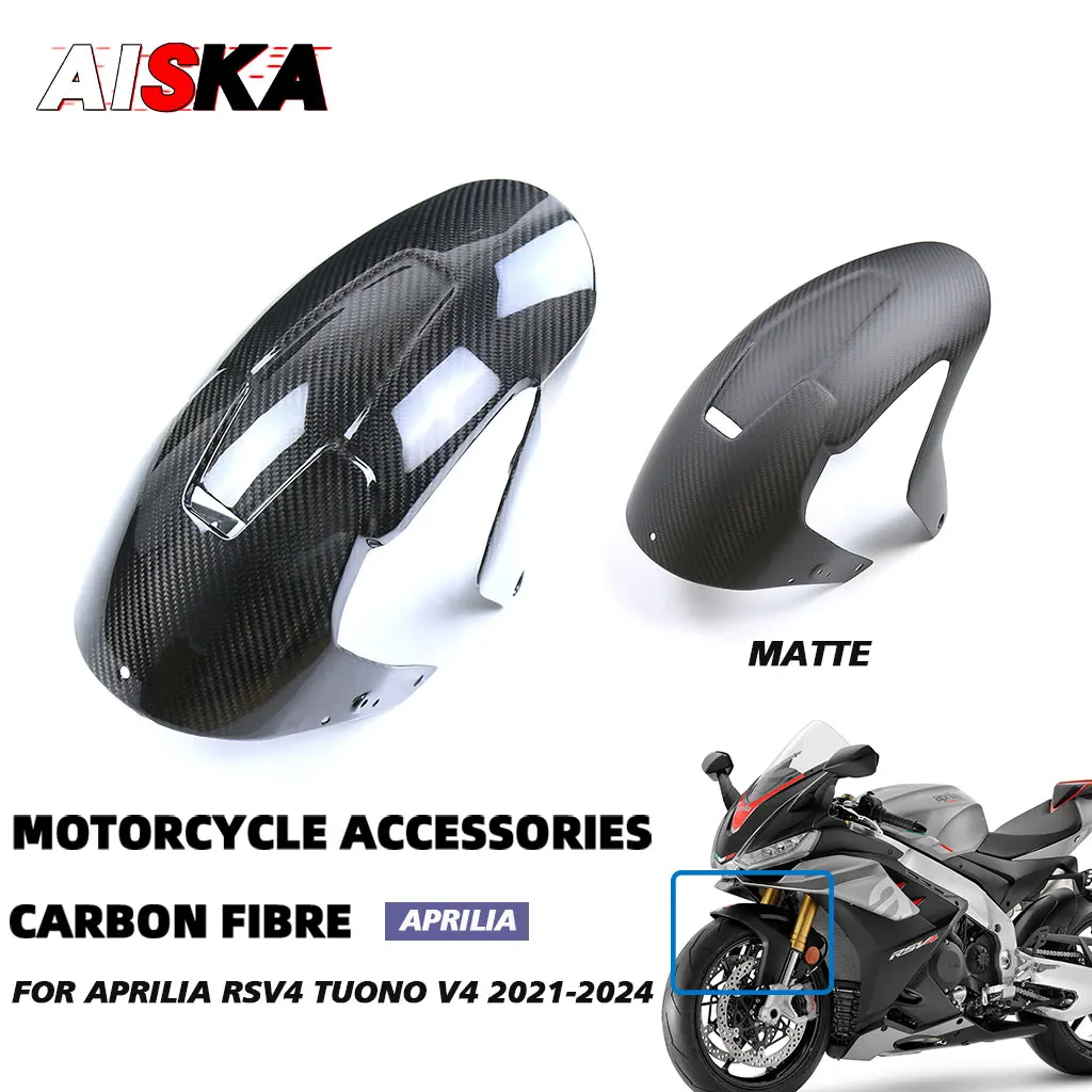 

For Aprilia RSV4 Tuono V4 1100 2021 2022 2023 2024 Real Carbon Fiber Front Fender Racing Splash Mudguard Motorcycle Accessories