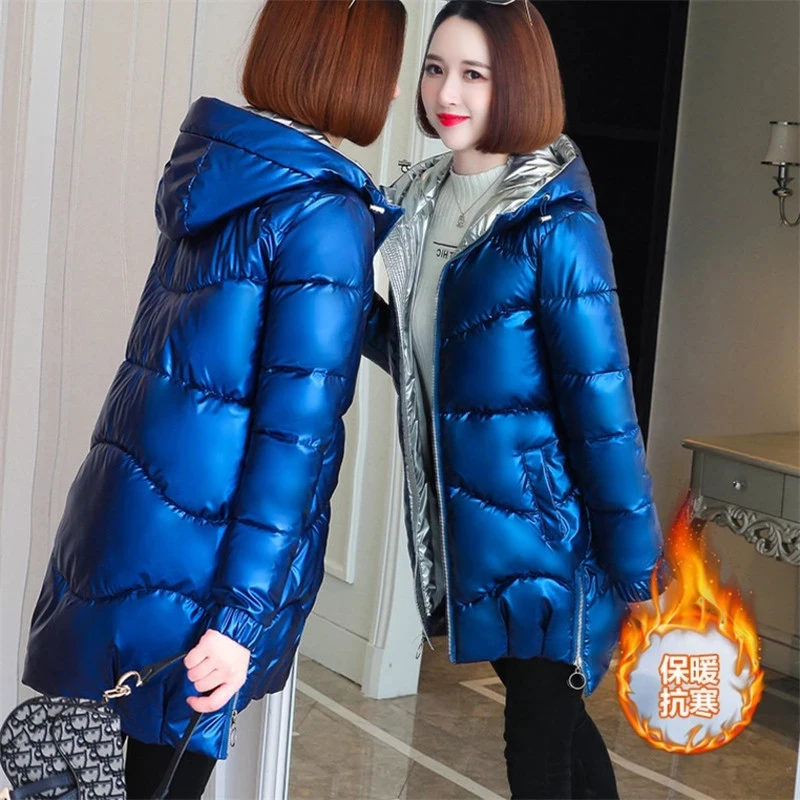 

Parka Women New Winter Down jacket Women Coat Long Hooded Outwear Female Parka Thick Cotton Padded Female Basic Coats Overalls