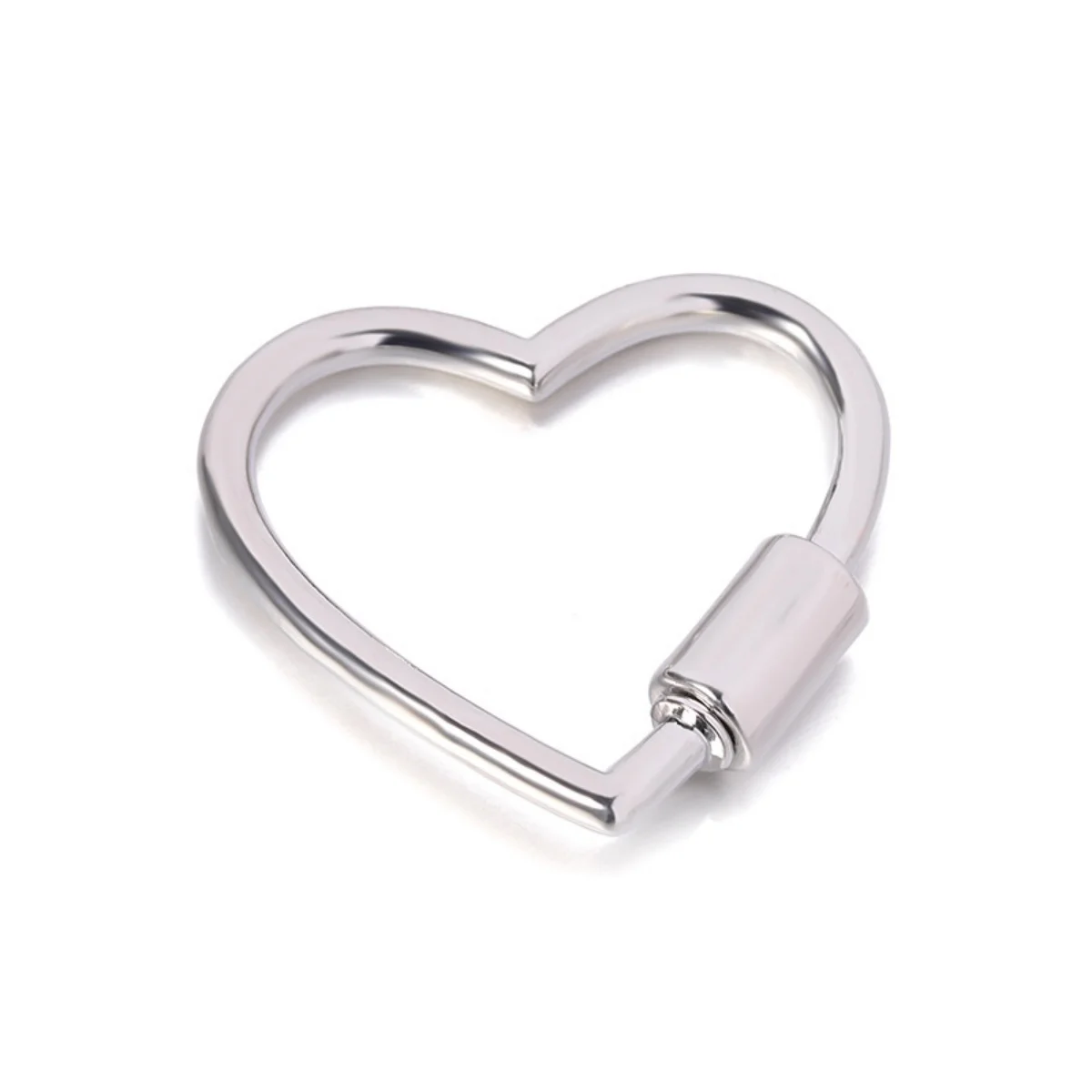 Heart Shaped Opening Buckle Metal Spring Gate Ring Keychain Dog Chain Connection Buckles Bag Lanyards Clip Hook DIY Accessories