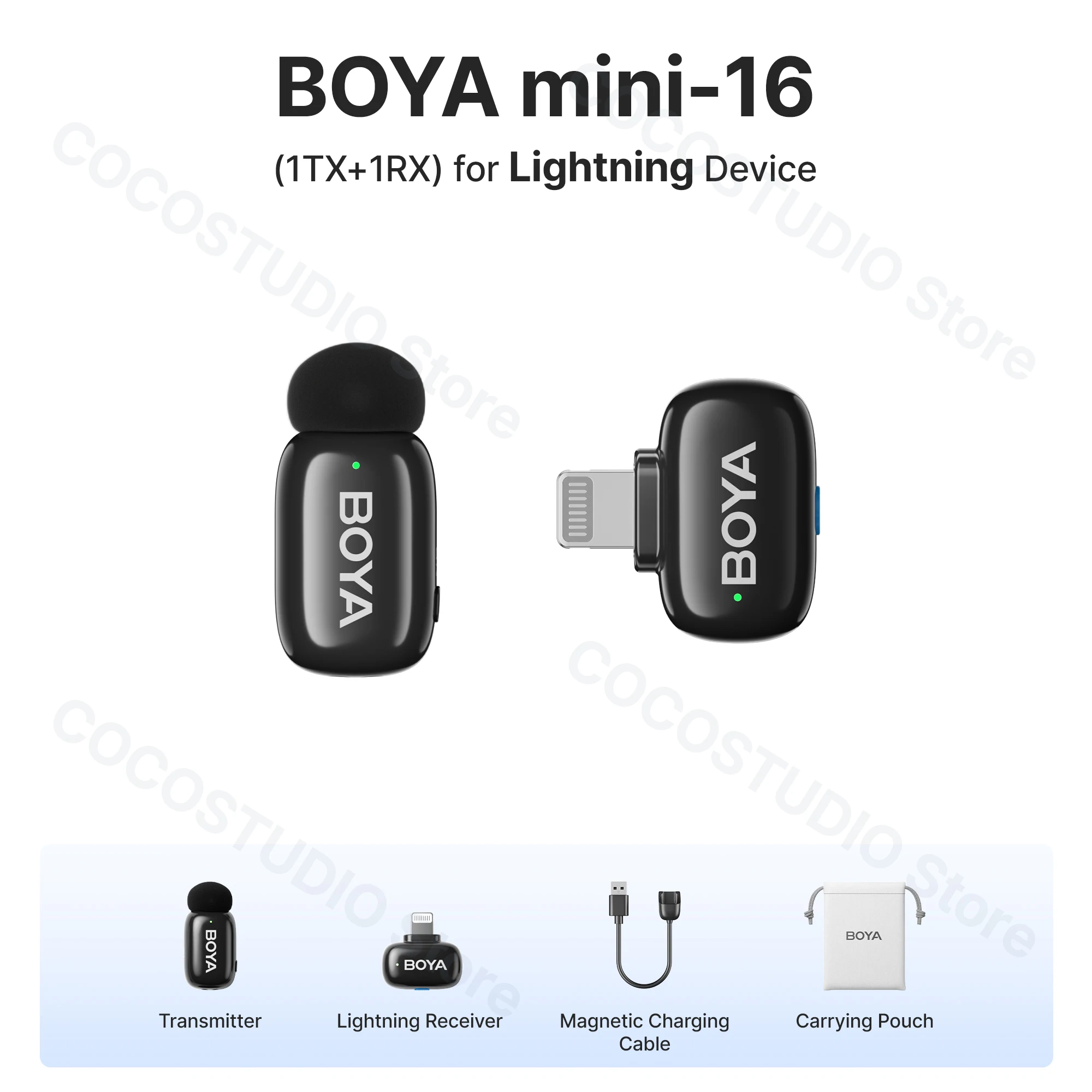 boya mini ほぼ新品 BOYA BOYA ミニワイヤレスラベリアマイク iPhone 15/16 シリーズ