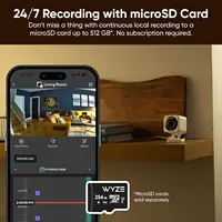 Wyze Cam v4, caméra de sécurité domestique intelligente Wi-Fi 2K HD, utilisation intérieure/extérieure, moniteur pour animaux de compagnie/bébé, projecteur/sirène activé par le mouvement, 6
