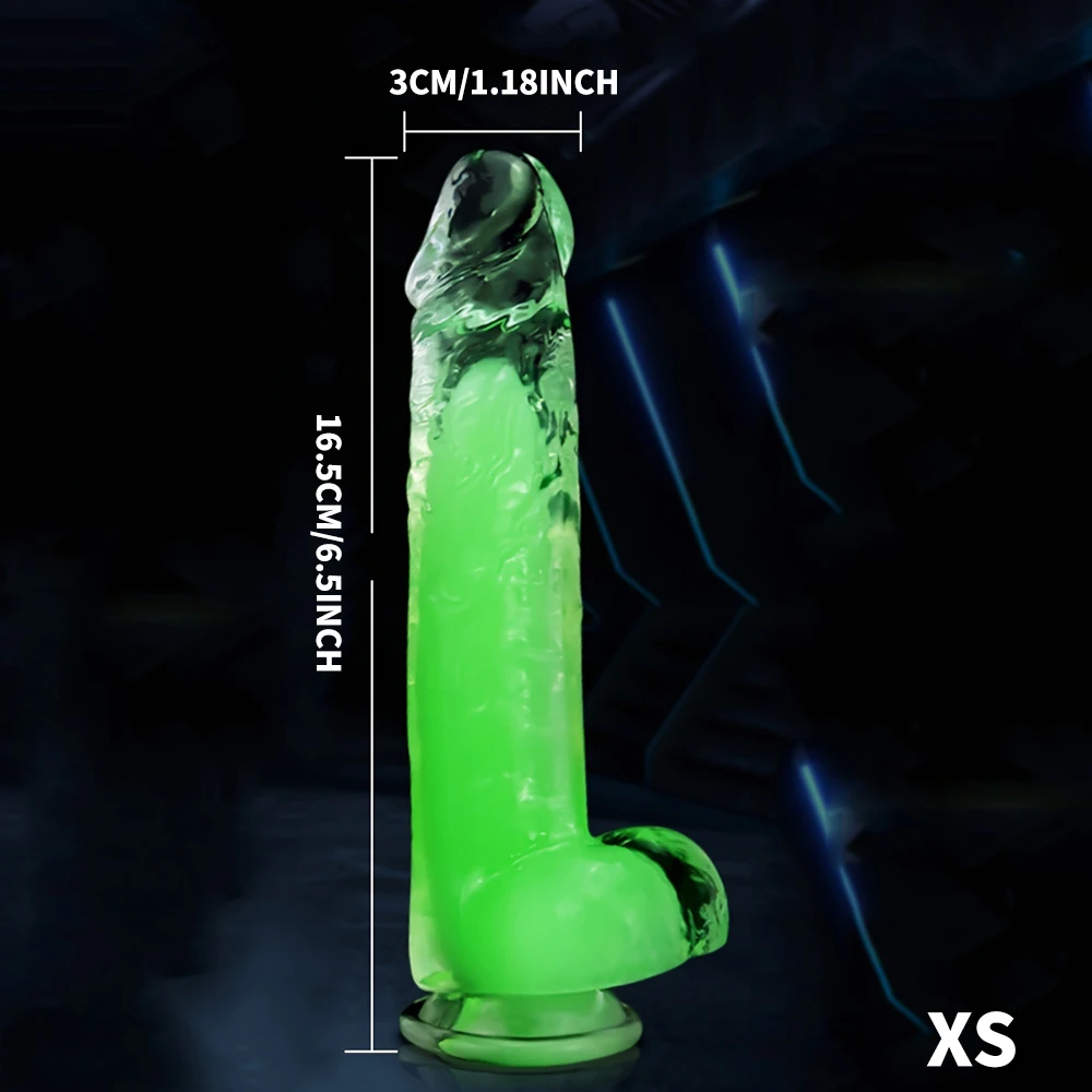 Inch Luminous 9.4 Crystal Realistic Dildo Strong Suction Cup Clitoris Stimulator G Spot Masturbator_voghion.com