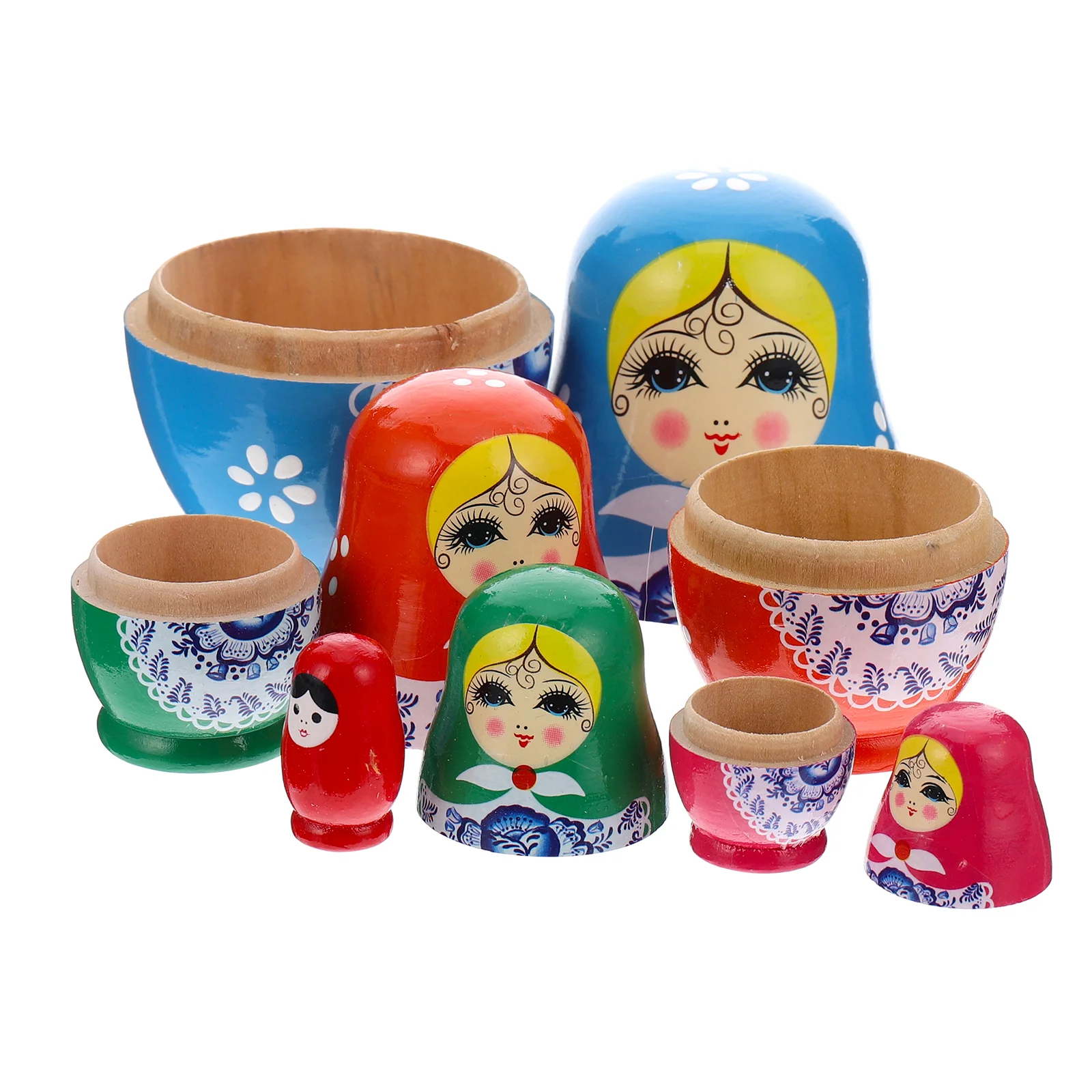 

1 Set of Russian Nesting Wooden Matryoshka Desk Ornament (Random Color)