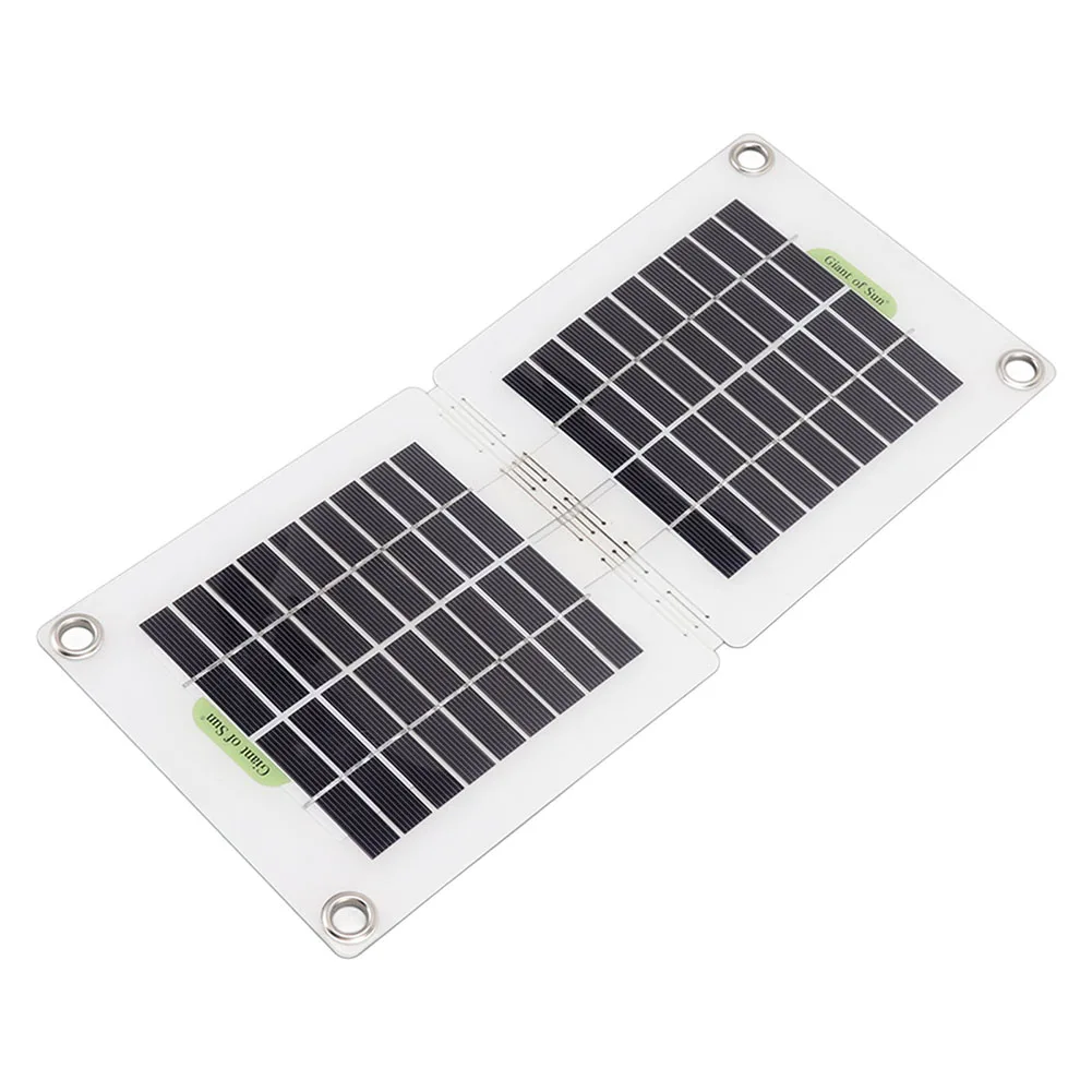 5V 30W Solar Battery Cell Charger Dual USB DC Type-C Waterproof Outdoor Power Supply Polysilicon Portable for Camping Lights