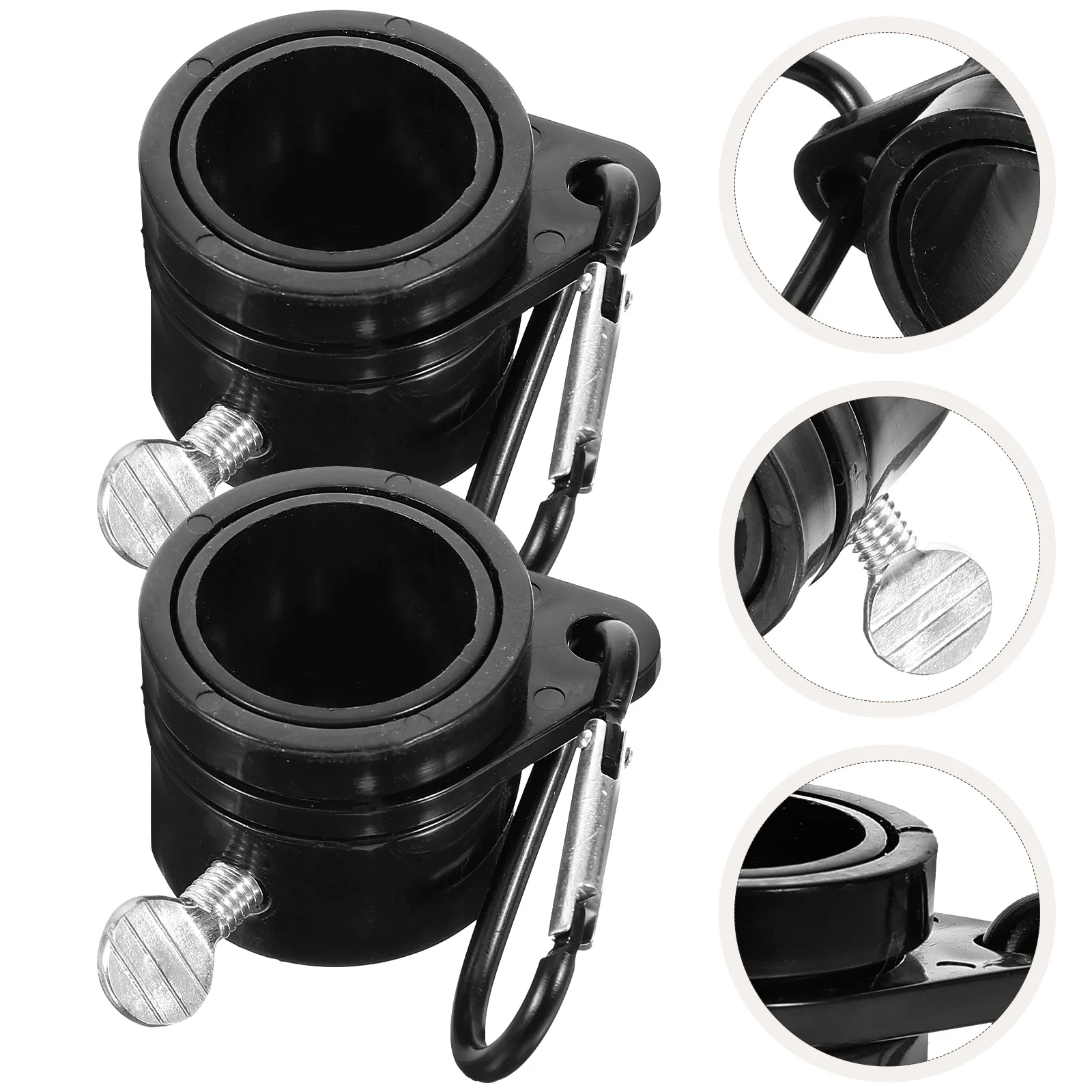 

Rotating Mounting Rings, 360 Degree Free Rotating Rings Adjustable Fasteners- for 1 Inch Diameter Flagpole ( Black 2 Pack )