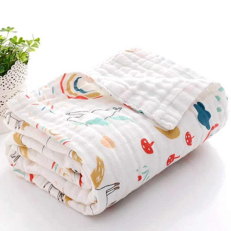Baby Bath Towel Boy Girl Cotton Blanket For Newborn Bathrobe 4-Layer Gauze Washcloth Infant Swaddle - 5