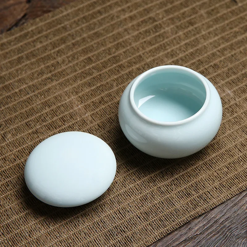 Tea Canister Ceramic Storage Jar Airtight Container 8 Mini Tea Box Glazed Ceramic Jar Storage Boxes Pottery Airtight Coffee Kitchen Food Pots Ointment